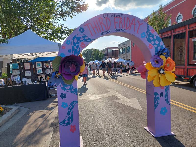 An arch welcomed visitors Friday, July 19, 2024, to the Third Friday artisan market in downtown Ottawa.