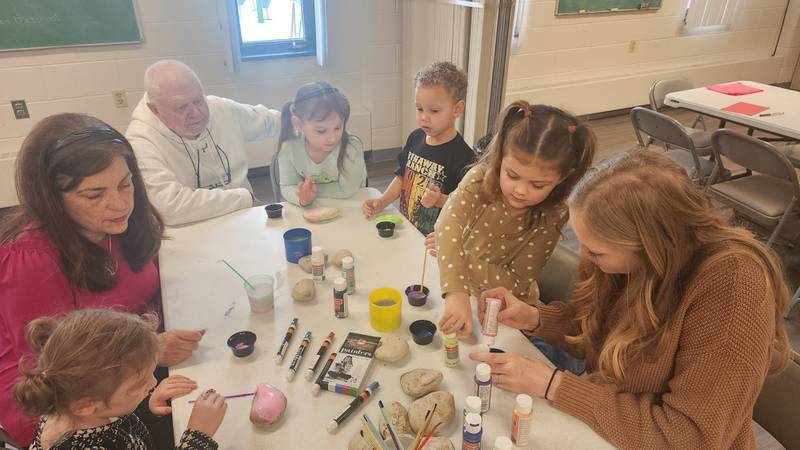 Students from Little Lambs Preschool of Immanuel Lutheran Church in DeKalb got to celebrate National Lutheran Schools Week in January by inviting a special guest to join them at school, singing songs in chapel and enjoying a special brunch where they got to create cards to give to area nursing home residents.