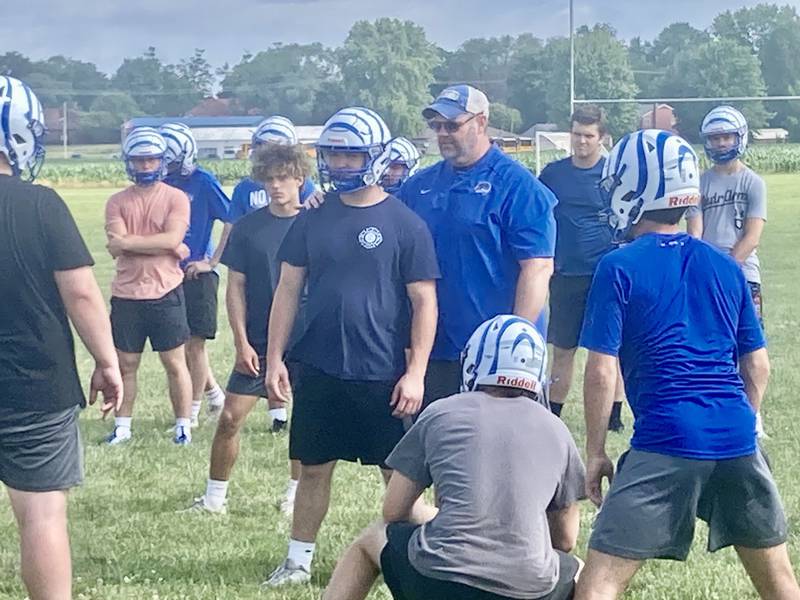 Princeton coach Ryan Pearson instructs during the Tigers mini-camp on Tuesday, June 18, 2024.