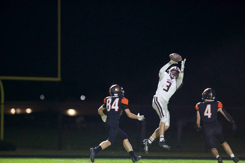 Prairie Ridge's Kiran Pokharel makes the leaping catch against  Crystal Lake Central on Friday, Oct.18, 2024 in Crystal Lake.