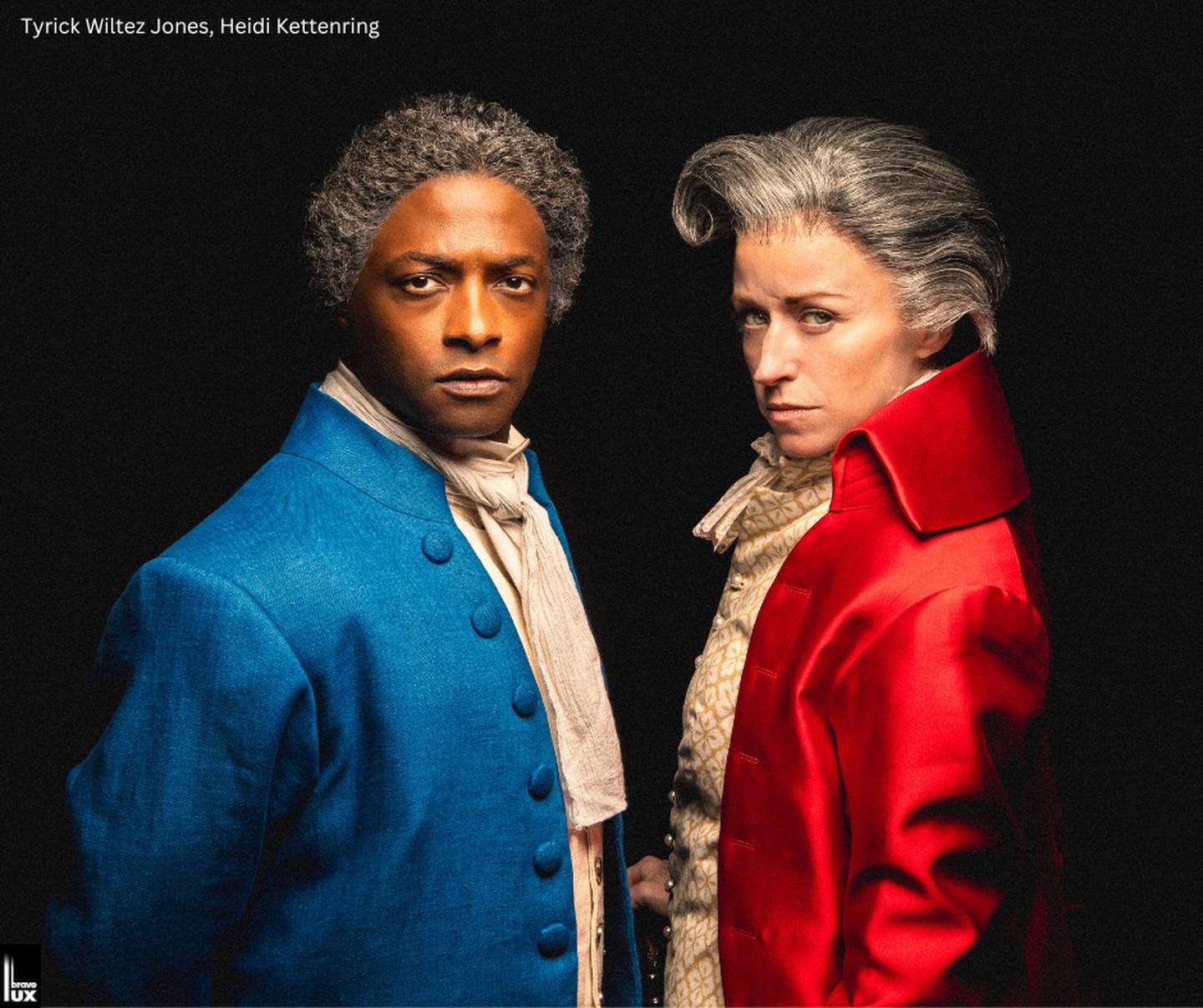 Tyrick Wiltez Jones, Heidi Kettenring - Cast of "1776" musical in 2024 at Marriott Theatre in Lincolnshire. photo credits to Joe Mazza (Brave Lux) and Kavin Moore