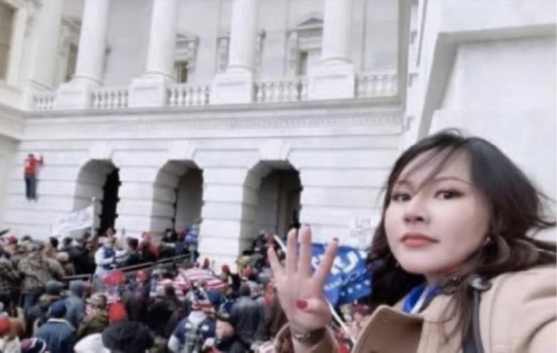 Lake in the Hills resident Nhi Ngoc Mai Le at Washington D.C. on Jan. 6, 2021. She faces four charges in connection with the U.S. Capitol breech.