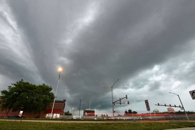 A storm front moves over Algonquin on July 5, 2023.