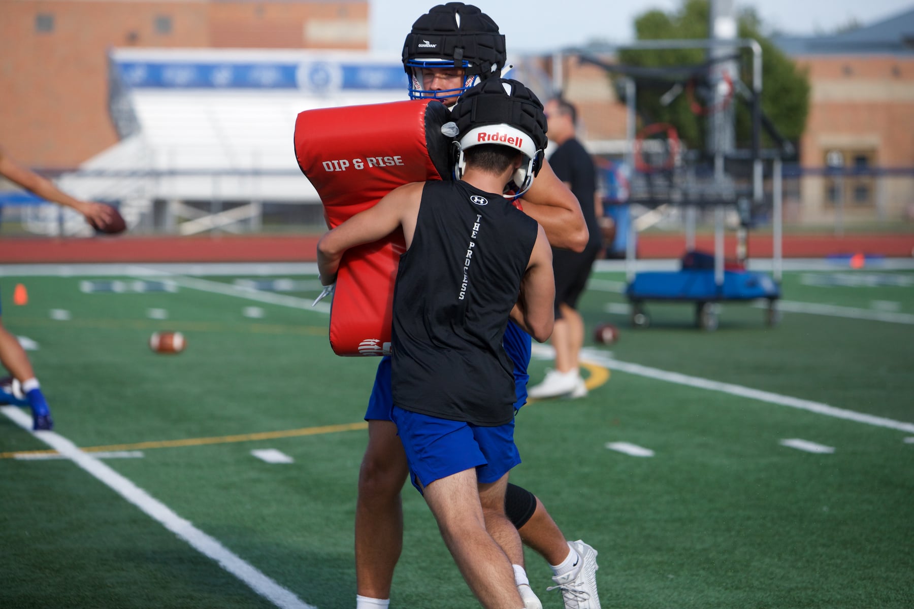 St. Charles North runs plays during the first day of practice on Monday Aug.12,2024 in St. Charles.