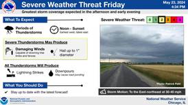 Severe thunderstorm watch issued Friday in northern Illinois