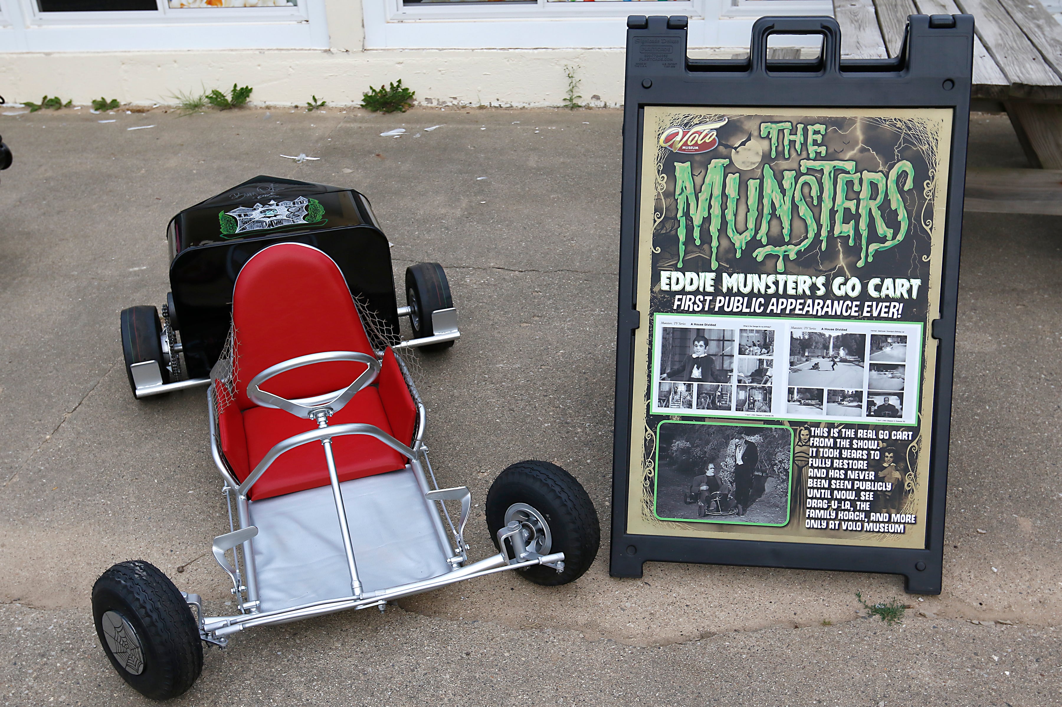 The Volo Museum’s latest acquisitions a go cart from the 1960s show “The Munsters” appears for the first time with Butch Patrick, who played Eddie Munster show