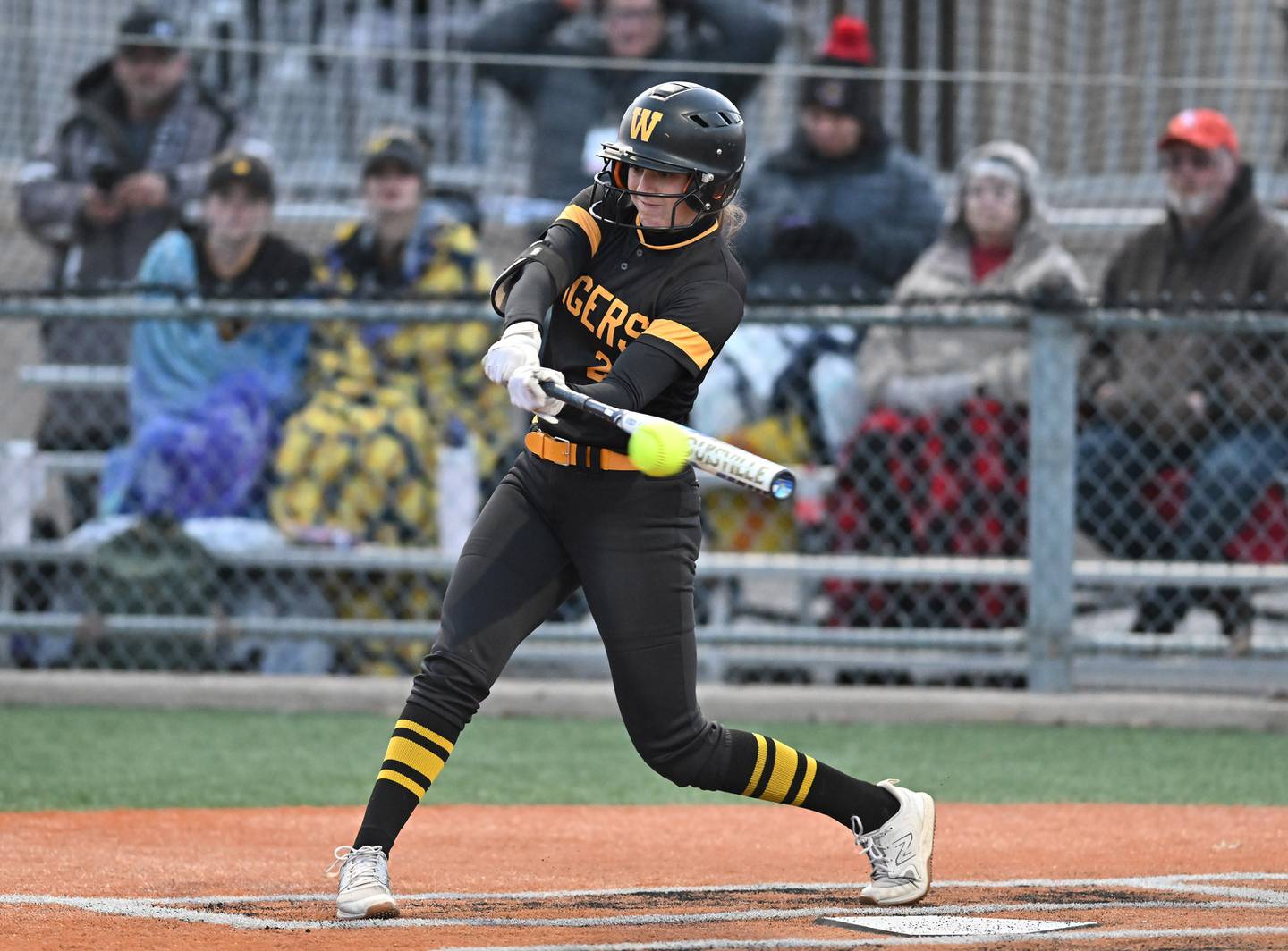 Joliet West's Avery Houlihan at bat during the WJOL championship game against Minooka on Thursday, March. 28, 2024, at Joliet.