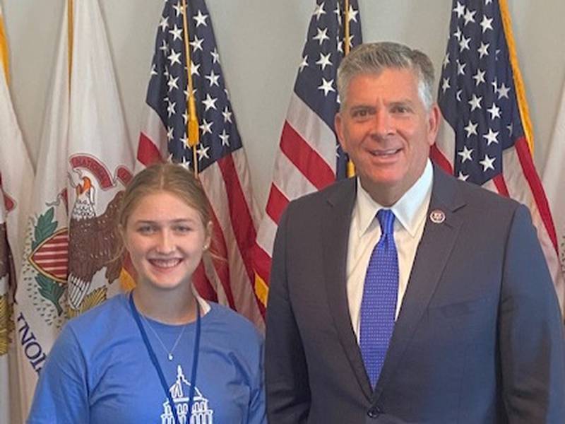 Walnut's Josie Edlefson and Rep. Darrin LaHood pictured during the JDRF Children's Congress event in Washington D.C.