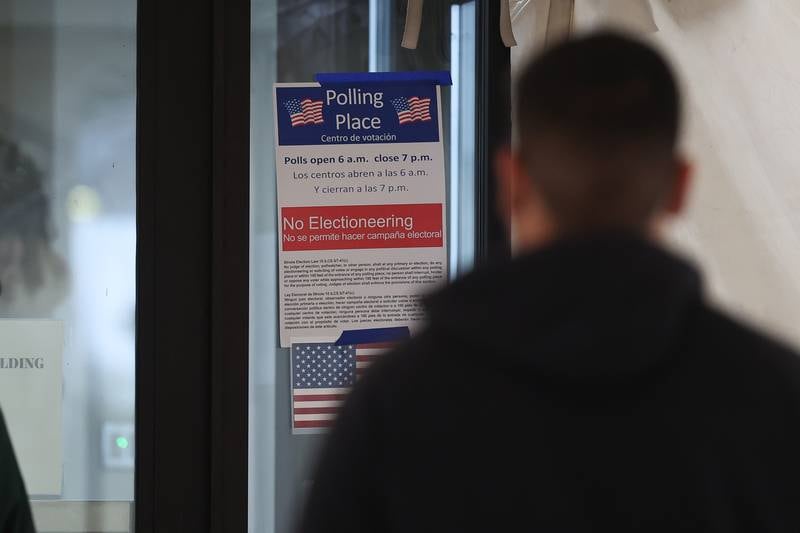 A Joliet resident enters the Will County Office Building to vote on Election Day on Tuesday, April 4, 2023 in Joliet.