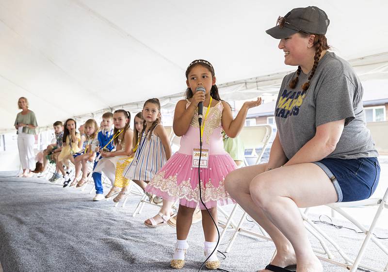 Isla Martinez, 4, thrills the crowd with her rendition of “I’m a Little Teapot” Thursday, June 13, 2024 during the Little Miss title at Polo’s Town and Country Days.