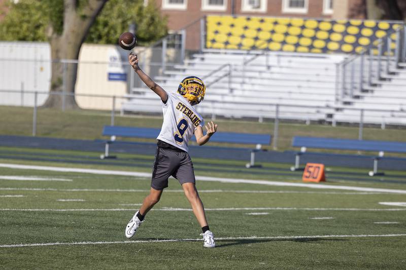 Sterling football works against Newman during 7 on 7 drills Thursday, July 20, 2023 at Sterling High School.