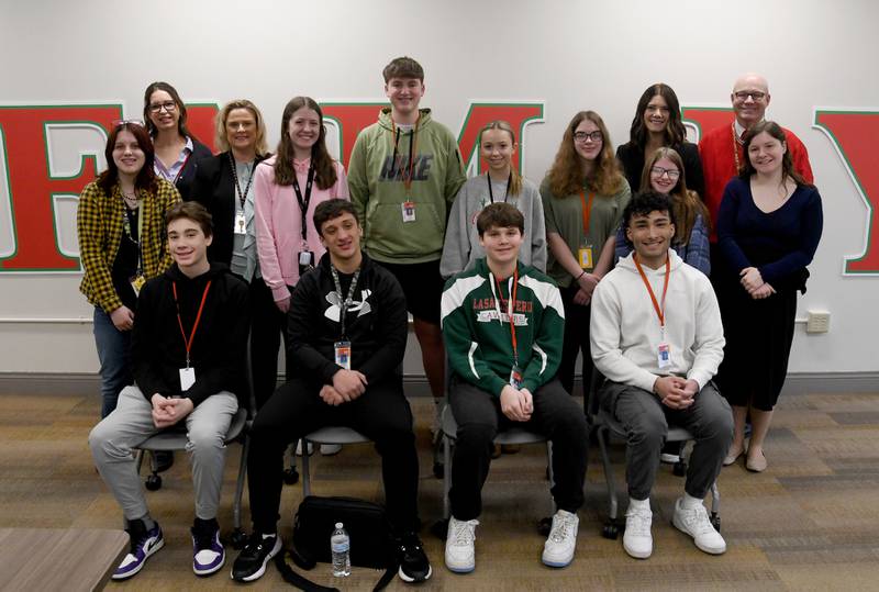 The La Salle-Peru High School Renaissance Students of the Month were recognized during a breakfast ceremony on Wednesday. Students recognized this month were Niles Tremper, Hannah Hubinsky, Peyton Evans, Diego Cabello, Miles Pangrcic, Colin Krug, Samantha Hicks, Sophia Chiero, Riley Videgar, Ayden Barajas, Charley Clifford, Gabrielle Mosley and Jordan Whaley.