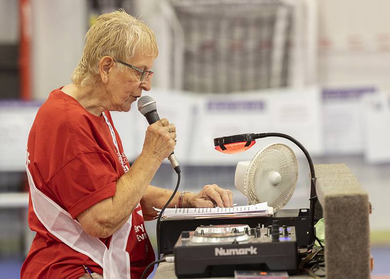 Master of Ceremonies Betty Clementz starts the 29th Relay for Life of the Sauk Valley fundraiser Saturday, June 8, 2024 in Sterling. This year’s event brought in a total of $43,240 in donations. Over the last 28 years the Relay for Life of the Sauk Valley has raised over $3 million for the American Cancer Society.