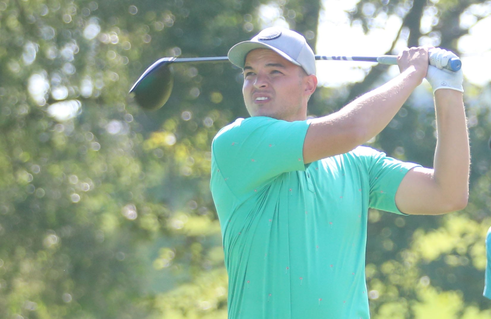 Baley Lehr tees off on the tenth hole during the Illinois Valley Mens Golf Championship on Sunday, July 30, 2023 at Senica's Oak Ridge golf course in La Salle.