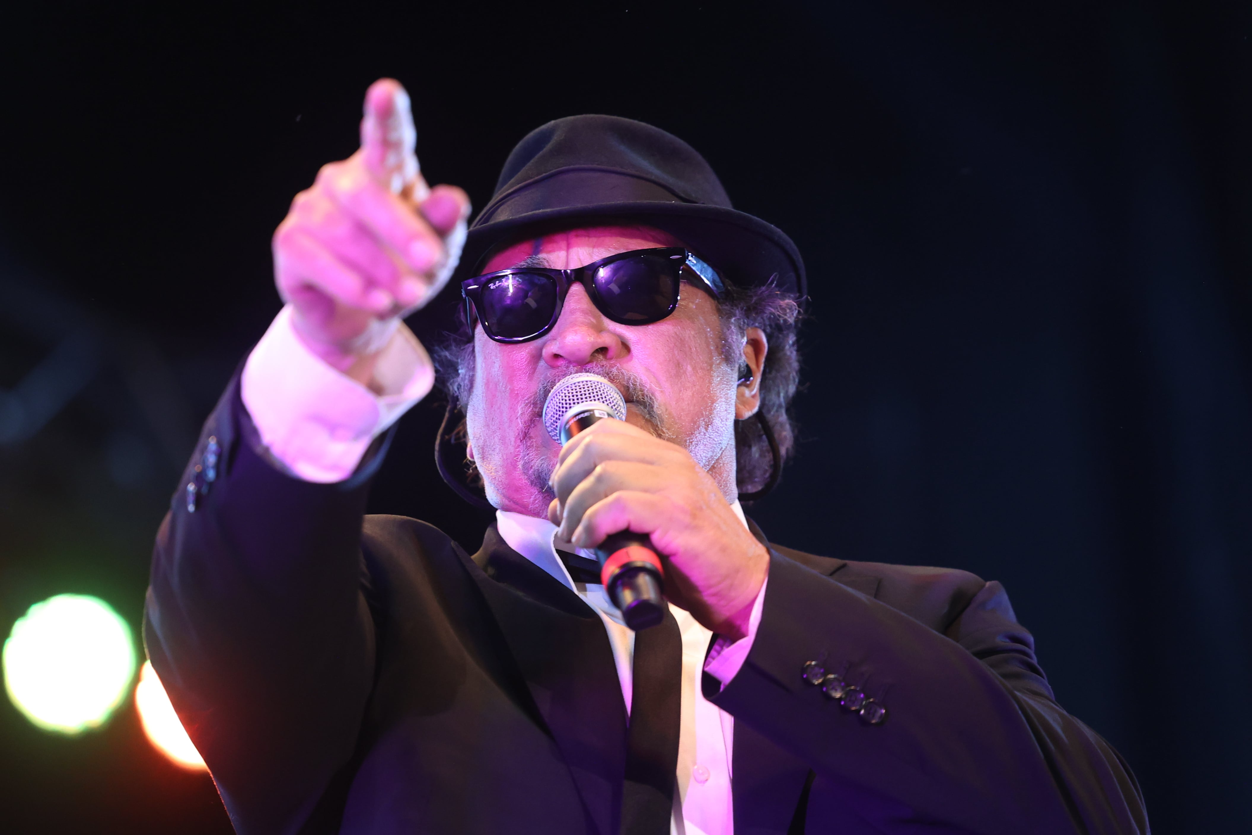 Jim Belushi of the Blues Brothers performs Friday night at the Blues Brothers Con 2022 at the Old Joliet Prison, Friday, Aug. 19, 2022, in Joliet.