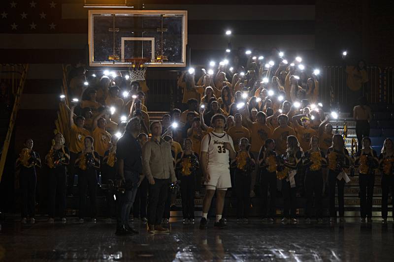 The Sterling High School fans cheer on their team at the start of their game against Moline Friday, Dec. 1, 2023.