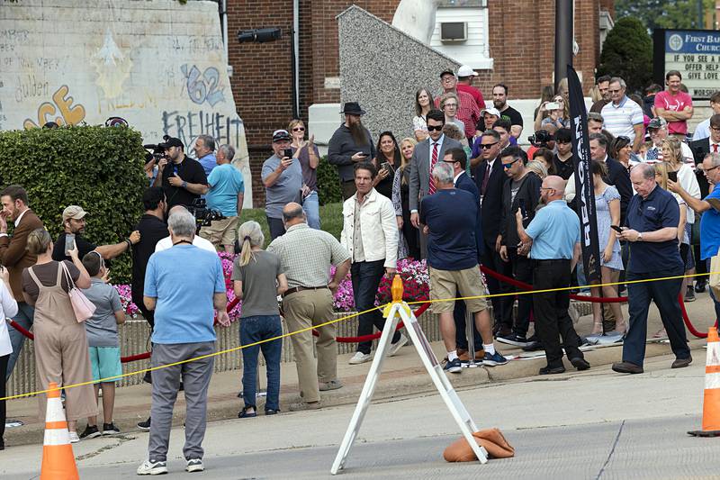 Actor Dennis Quaid makes his way to The Dixon: Historic Theatre on Thursday, Aug. 22, 2024.