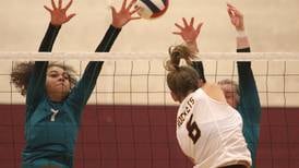 Photos:  Woodstock North vs, Richmond-Burton in KRC girls volleyball 