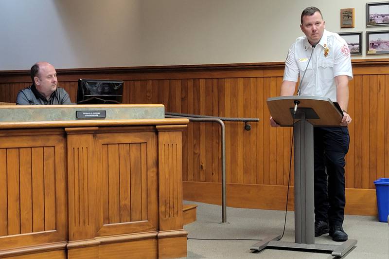 Ottawa Fire Chief Brian Bressner addresses the Ottawa City Council Tuesday regarding the potential reduction of hospital services and what it means to his department.