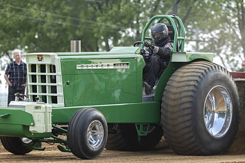 Steve Zenz handles his sled the Badger State Tractor Pullers event Wednesday, August 9, 2023 at the Carroll County fair.