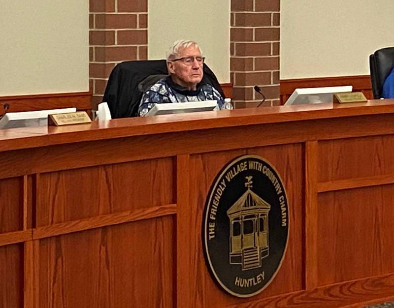 Huntley Trustee Harry Leopold is shown at a village board meeting in 2021. Leopold chose not to run for reelection in 2023 but was expected to be reappointed to the board on Aug. 8, 2024, to complete the term of former Trustee Mary Holzkopf, who resigned.