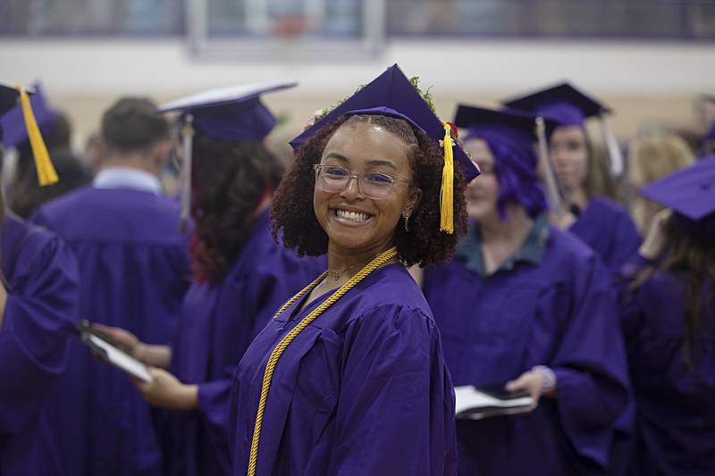 Aryana Collins is all smiles after commencement Sunday, May 26, 2024 at Dixon High School.