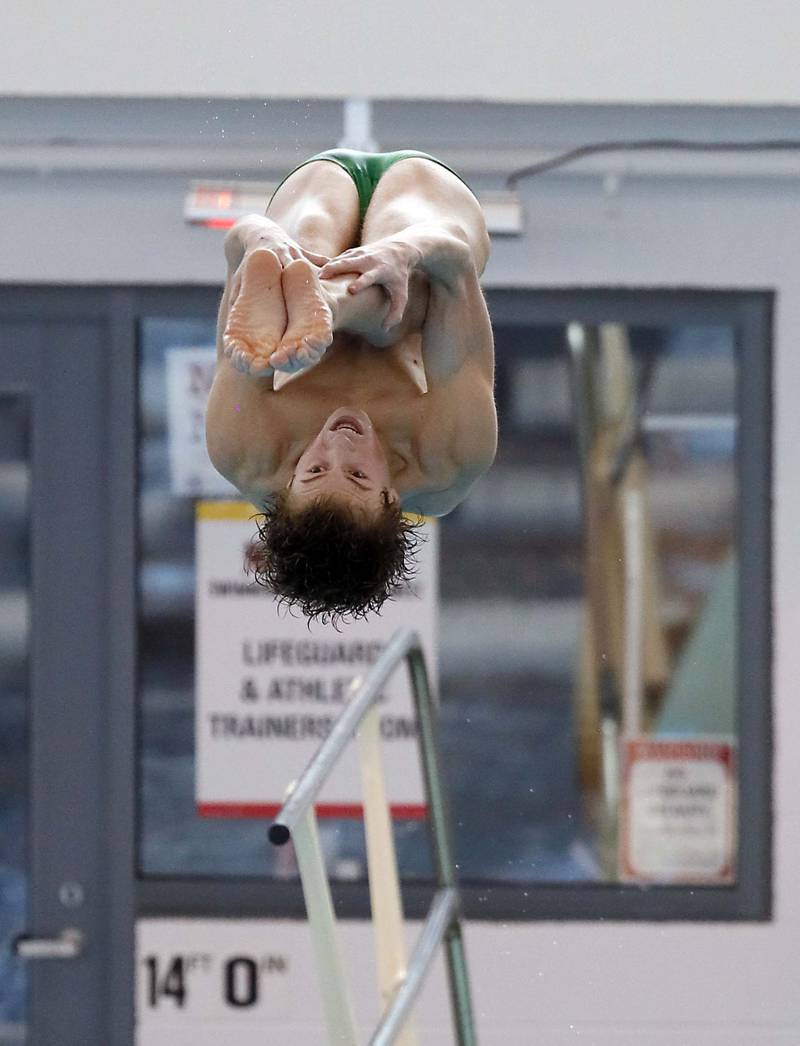 Ben Mears of Fremd competes in the Boys 1 mtr Diving during the IHSA Boys state swim finals Saturday February 25, 2023 in Westmont.