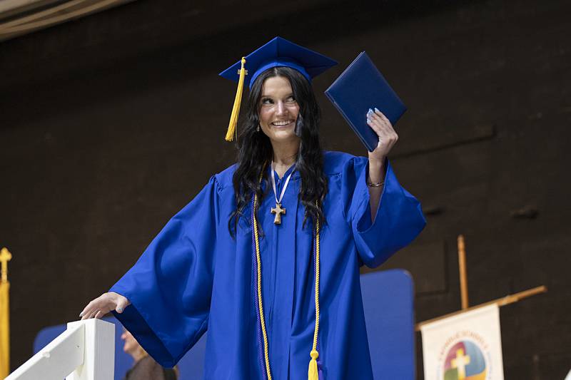 Addison Foster was the first of 50 Newman students to accept their diplomas Wednesday, May 15, 2024 during graduation.