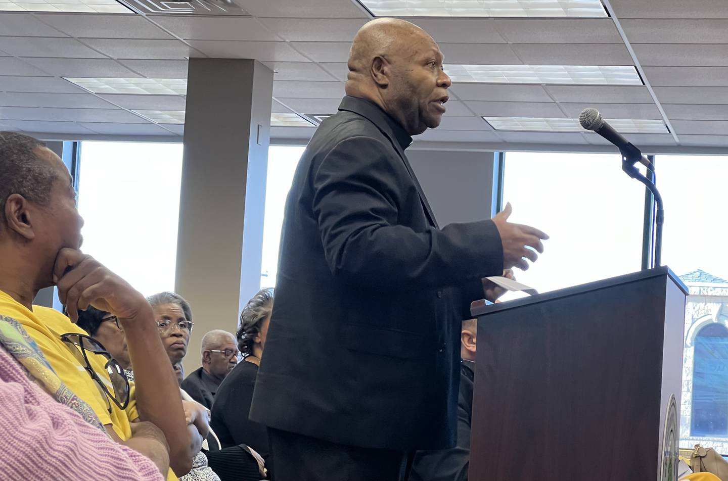 Westly Coats, an associate pastor at Israel of God Church in Sycamore came to the April 10, 2023 Sycamore Planning and Zoning Commission meeting to talk about his concerns with a marijuana craft grower facility operating near the church.