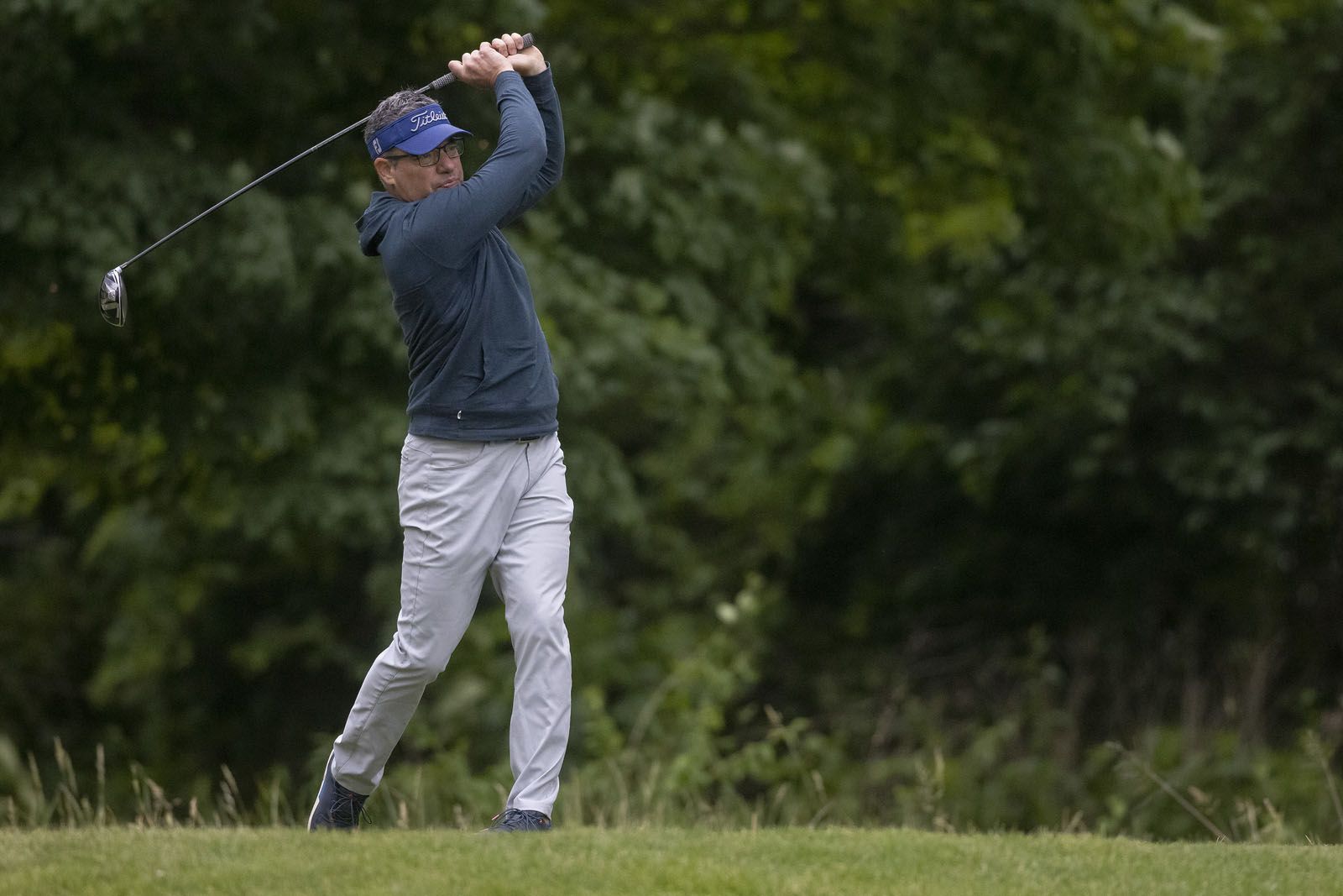 Scott Atkins drives off the second tee during the 75th annual Pine Hills Invitational golf tournament on Sunday, June 11, 2023 in Ottawa.