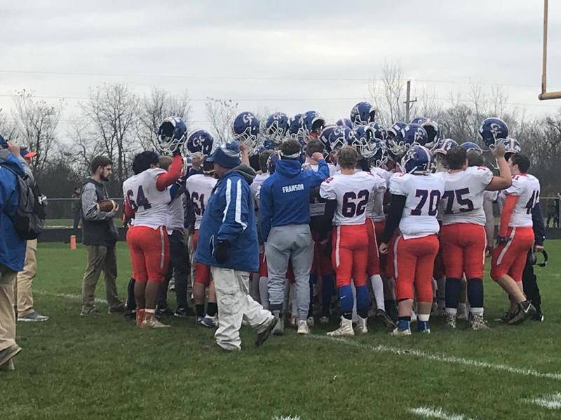 Genoa-Kingston breaks down its huddle one last time after a season-ending loss to Richmond-Burton Saturday.