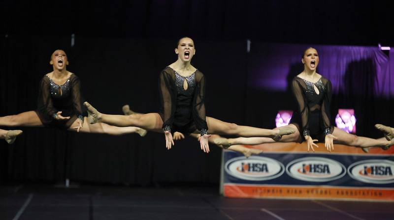 Joliet Catholic Academy competes in the IHSA 1A Competitive Dance State Finals Saturday, Jan. 27, 2024 at Grossinger Motors Arena in Bloomington.