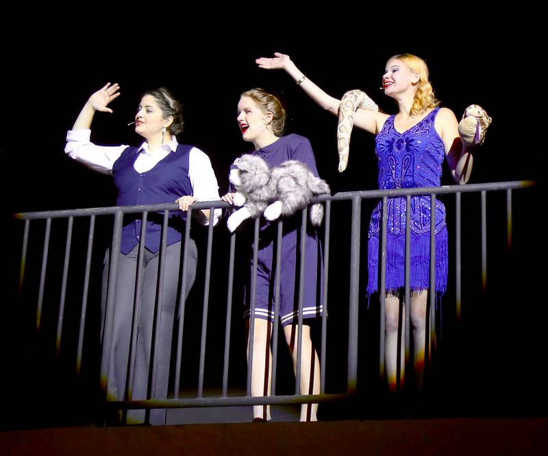 Barbara Martinez, Veronica Regelbrugge and Richie Jendruczek in Failure: A Love Story, during dress rehearsal on Wednesday, Oct. 19, 2022 at Kaneland High School in Maple Park.