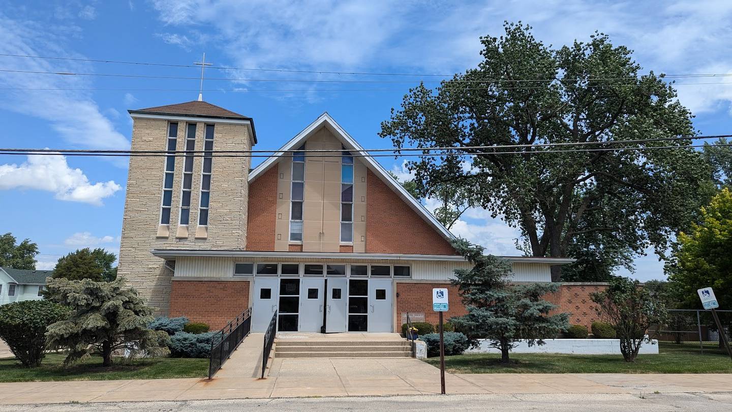 The exterior of St. Bernard Catholic Church in Joliet as seen after its final Mass on June 22, 2024.