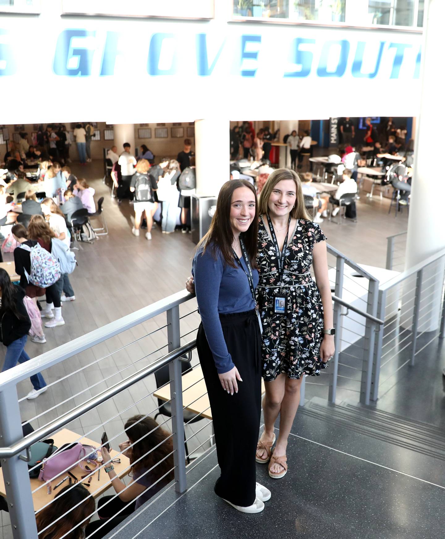 Downers Grove South teachers Maddie Raftery (left) and Hannah Stark (right) are both graduates from Community High School District 99. Raftery, who teaches special education, graduated from Downers Grove South in 2020 and Stark, who teaches family consumer science, graduated from Downers Grove North in 2015.