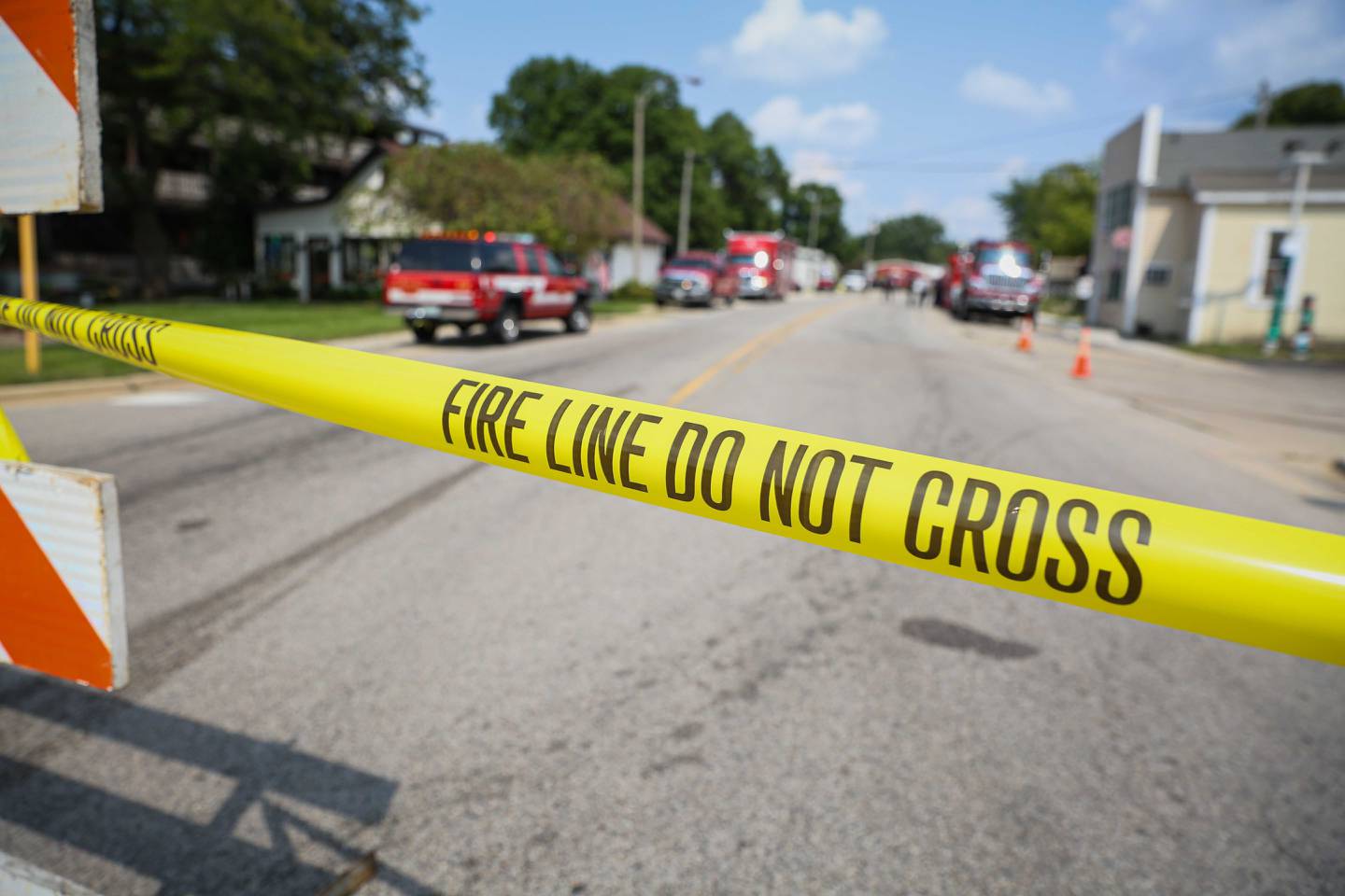 Crews respond to a gas spill at the Fast Stop gas station in Hebron July 22, 2024.