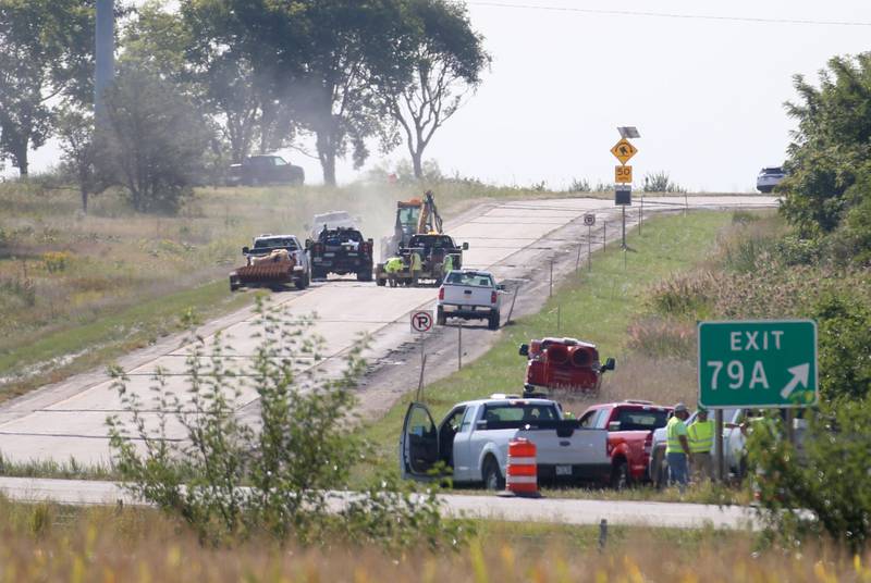 The busiest intersection in the Illinois Valley is under construction. Crews are replacing the off ramp southbound to Interstate 39 at the  Interstate 39-Interstate 80 interchange on Monday, Sept. 9, 2024. The work will last until most of November. Workers will be patching the ramps and improving the shoulders. Traffic will be redirected to the inner-loop of the interchange during the project. Motorists are urged to watch for slow or stopped traffic and can expect delays in that area.