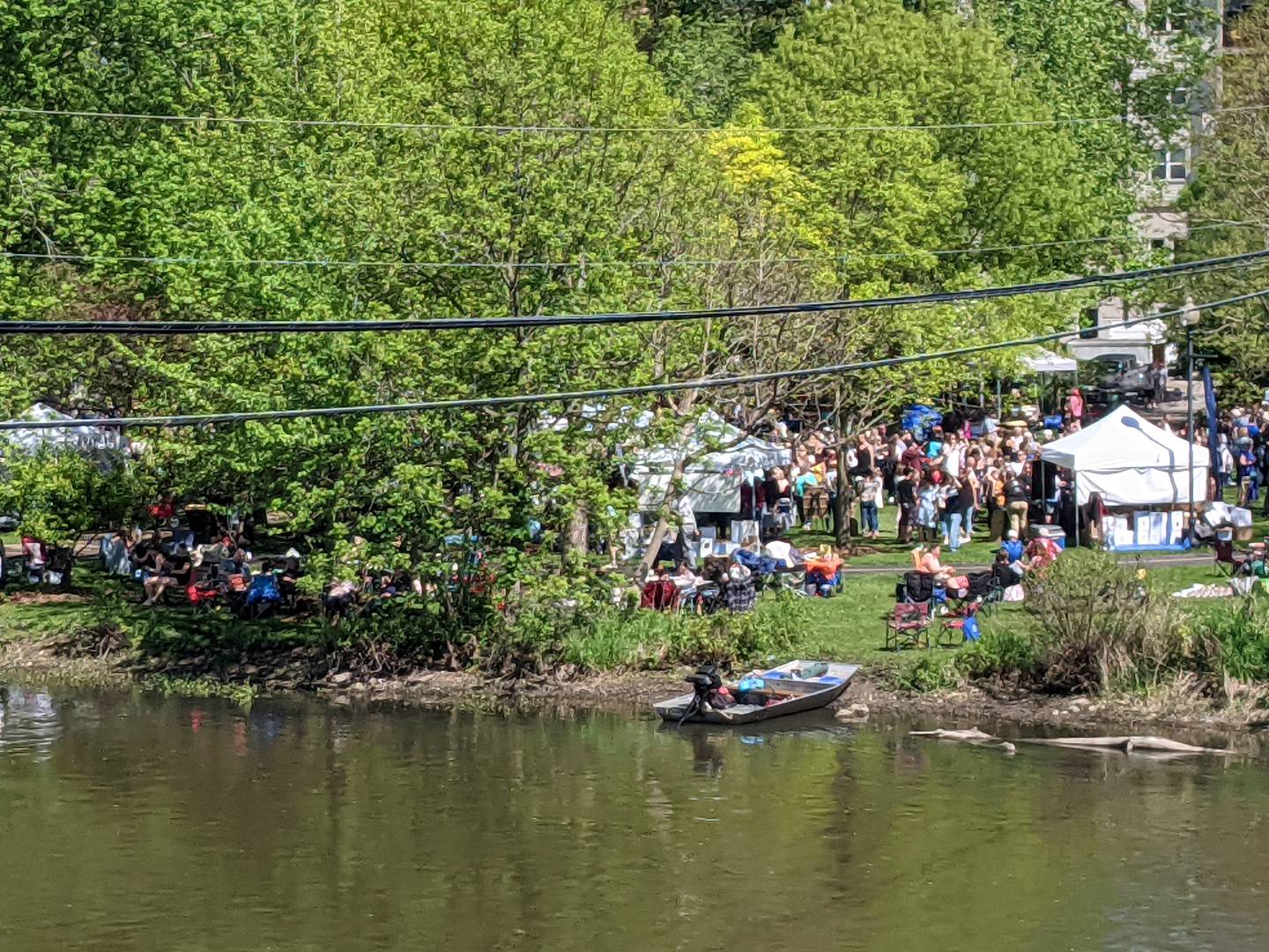 Crowds enjoyed the nice weather May 5 at Oswego's Wine on the Fox festival, held in Hudson Crossing Park along the Fox River.