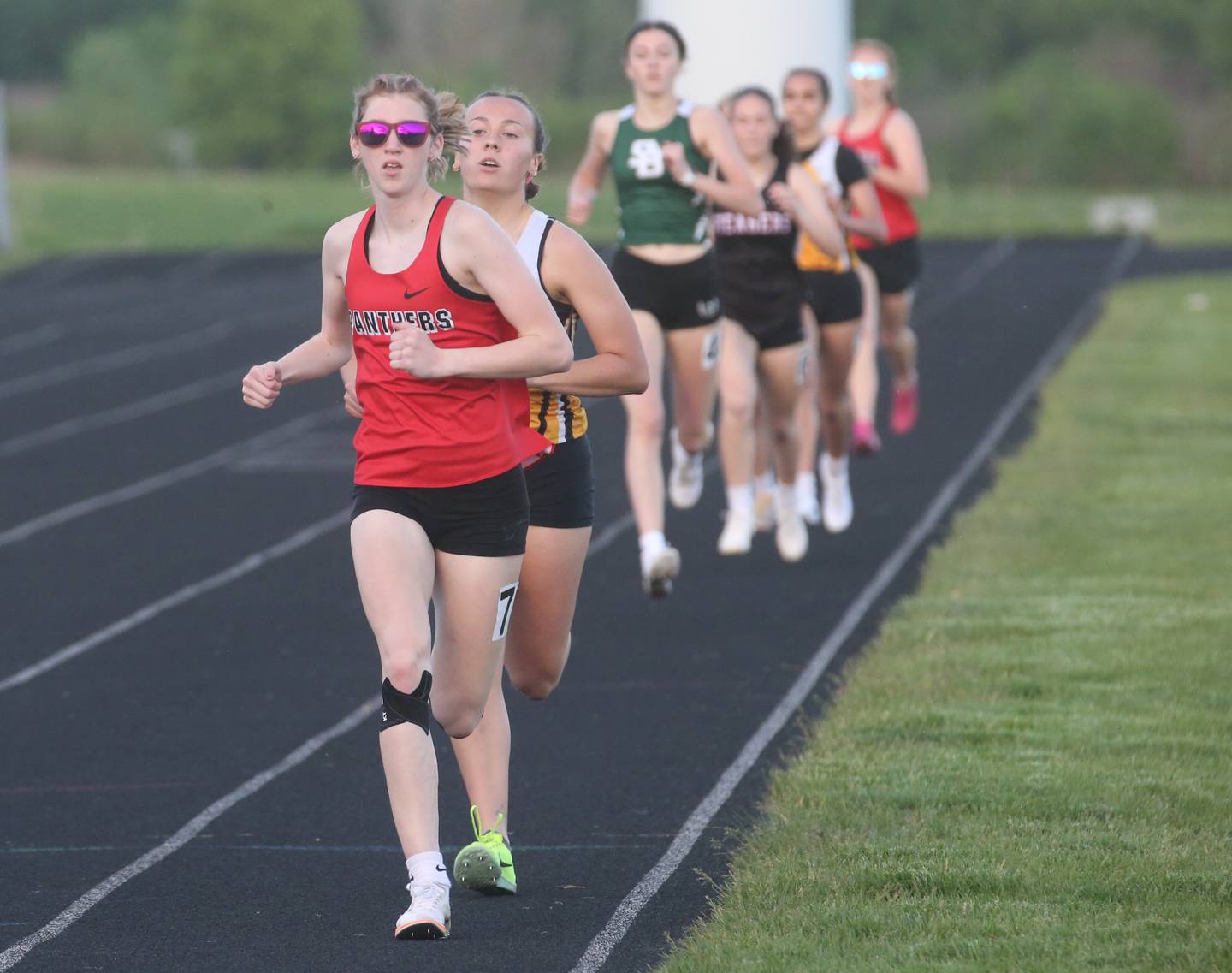 Erie-Prophetstown's Sarah Link competes in the 800 meter race during the Class 1A Sectional meet on Wednesday, May 8, 2024 at Bureau Valley High School.