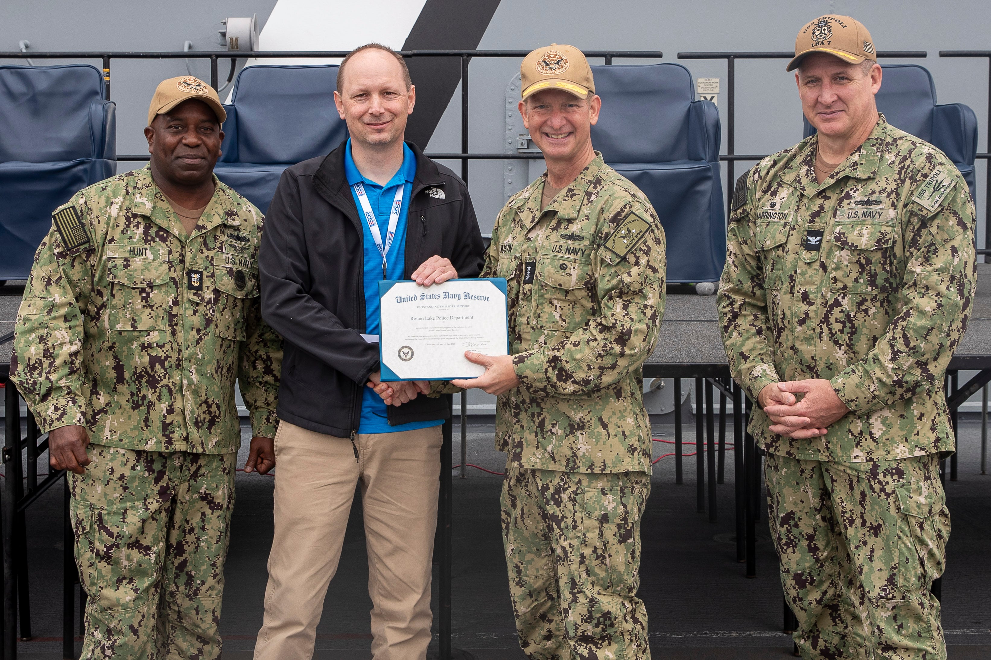 Round Lake PD recognized for supporting Navy Reserve sailors