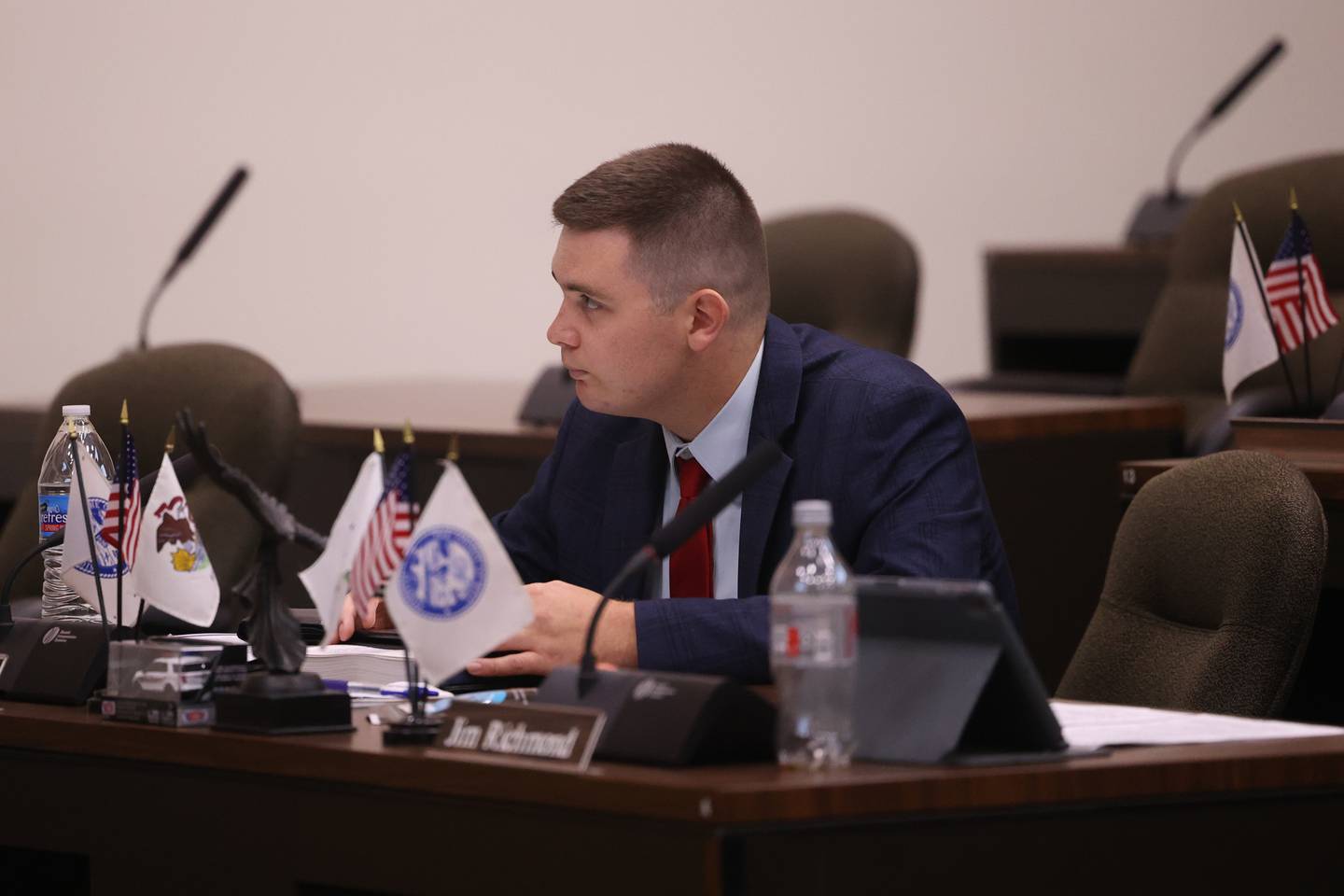 Will County board member Mark Revis sits in on the Will County board meeting on Thursday, Aug. 17, 2023 in Joliet.