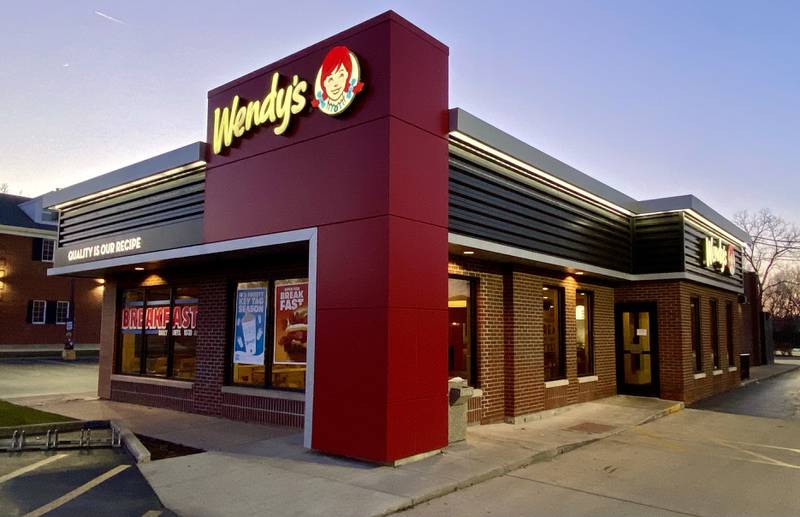 Wendy's fast food restaurant, 1321 Sycamore Road, on Sunday, Feb. 11, 2024, after a Saturday fire. The city of DeKalb ruled the building uninhabitable Saturday after the incident. Another sign on the building states its closed for maintenance until Monday, Feb. 12, 2024.