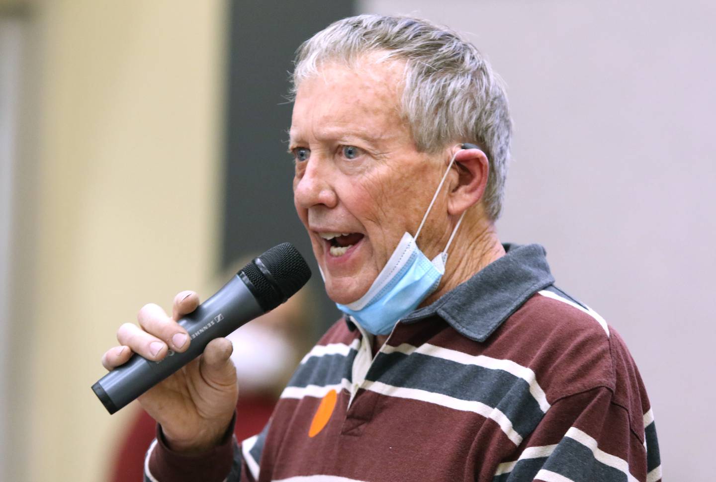 John Lyon, of Mayfield Township, talks about some of the drawbacks he's worried about from solar farms during the DeKalb County Board Meeting Wednesday, Nov. 17, 2021, at the DeKalb County Legislative Center in Sycamore. A vote was held on three solar energy projects, which were approved, after months of debate.