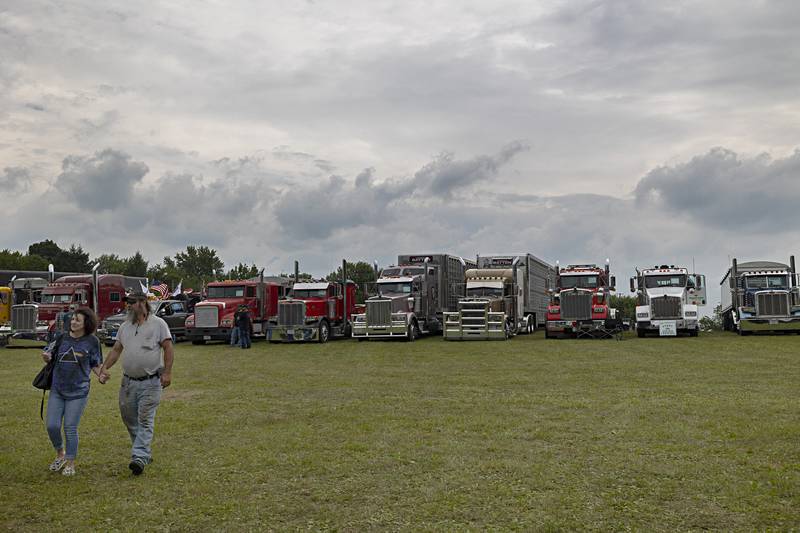 Dozens of trucks show off their chrome at Franklin Grove’s Harvest Fest Big Rig show Saturday, August 5, 2023. The show was held at the Chaplin Creek Historic Village.