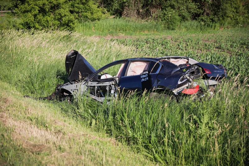 One man was airlifted following a rollover crash near Marengo June 9, 2024.