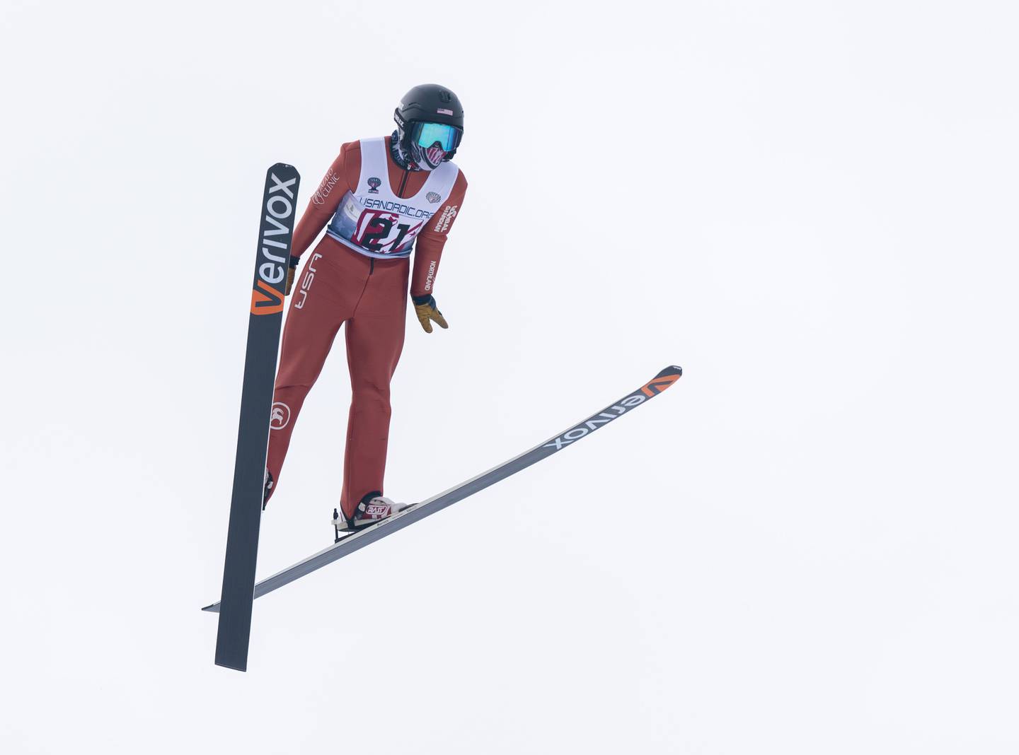 Anders Giese, competing in the Under 16 category with the Norge Ski Club, makes a jump during the 117th annual Norge Winter Ski Jump Tournament on Sunday, Jan. 30, 2022 in Fox River Grove.