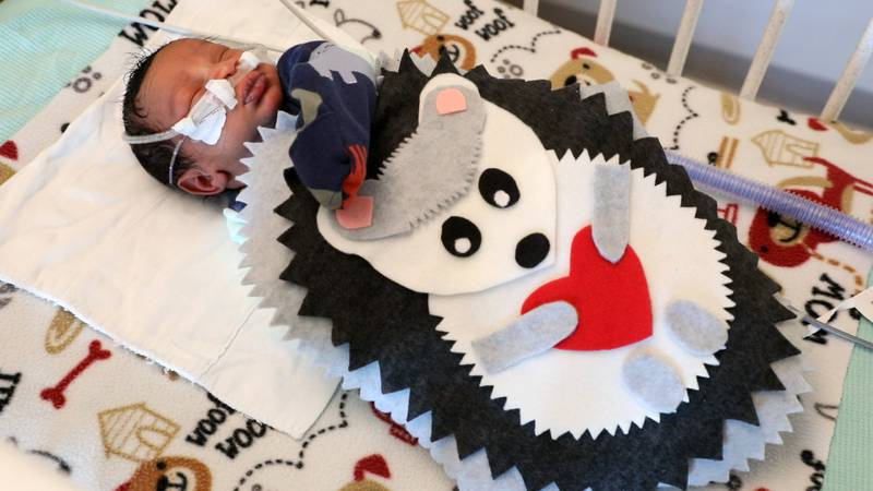 JoAnn Gorsline, a Neonatal Intensive Care Unit nurse at Mercyhealth’s Javon Bea Hospital–Riverside in Rockford, made more than 50 costumes for babies who stay in the NICU at Mercyhealth in the month of October.