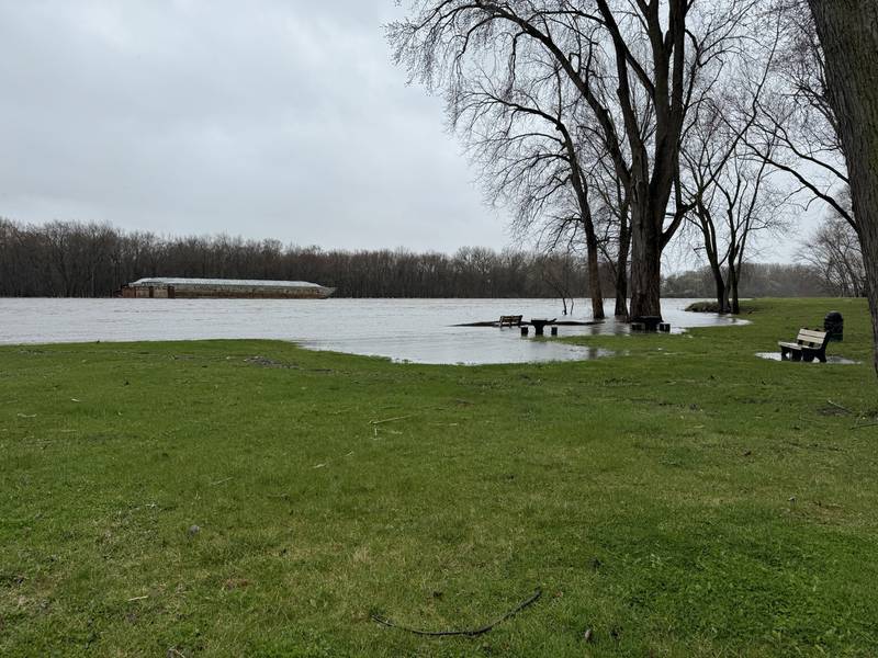 The benches along the Illinois River at Stratton Park in Morris on Wednesday.