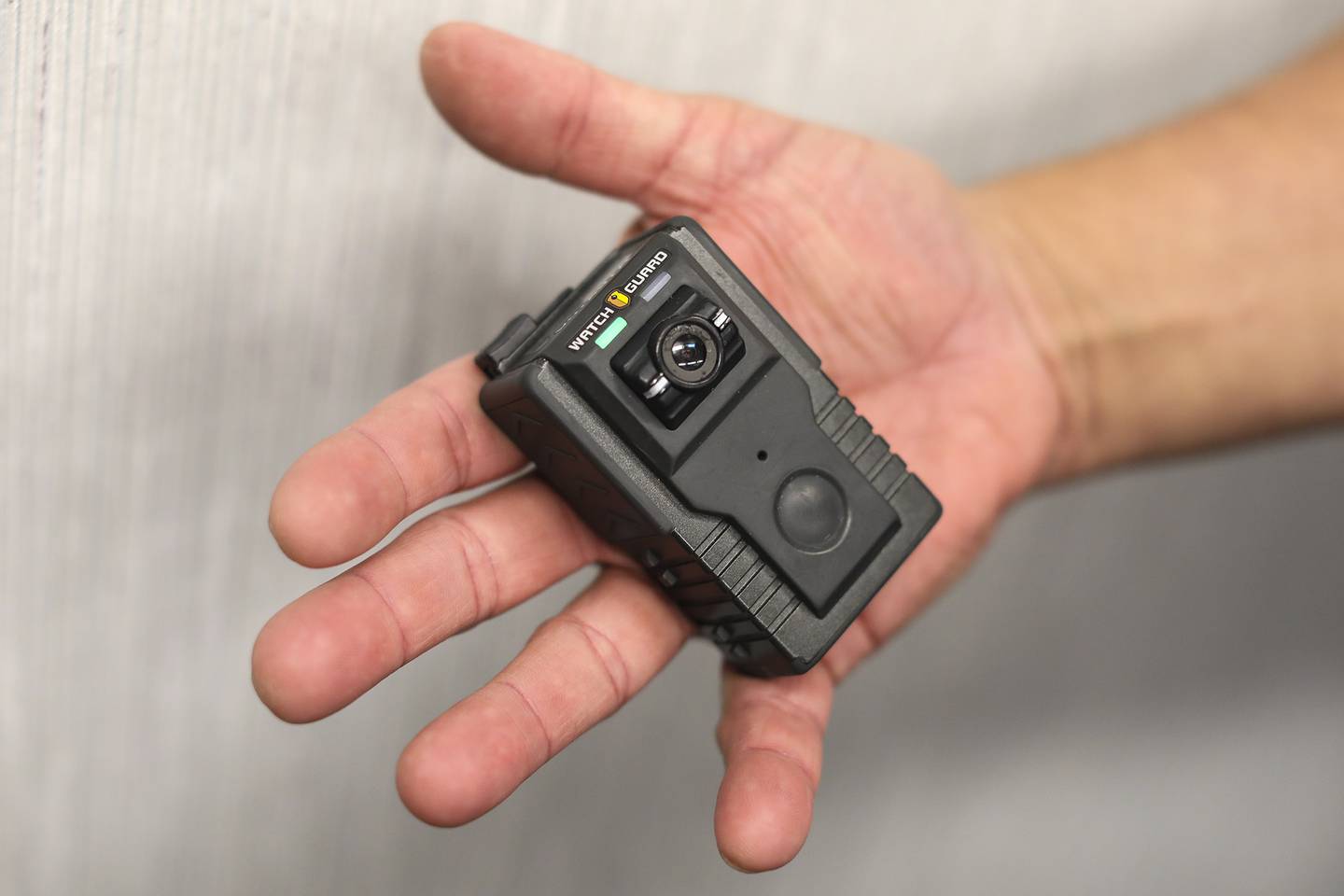 Rockdale Police Chief Robert Dykstra displays a body camera used by the Rockdale police force on Friday, March 26, 2021, at the Rockdale Police Department headquarters in Rockdale, Ill. The Rockdale Police Dept. were one of the first in the county to implement the use of body cameras.