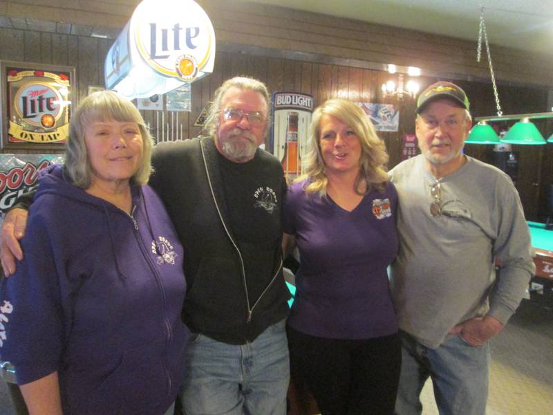 The Open Roads ABATE of Illinois, Inc. Chili Cook-off competition had four people vying for the title of “best chili at this year’s Chili Cook-off”.  Pictured are first place Linda Oleson, Kevin Smith (Open Roads ABATE activities coordinator), Sharyl Mataya (second place), and Bill Kolb (third place).  Not pictured Sara Jones (tie for second place).